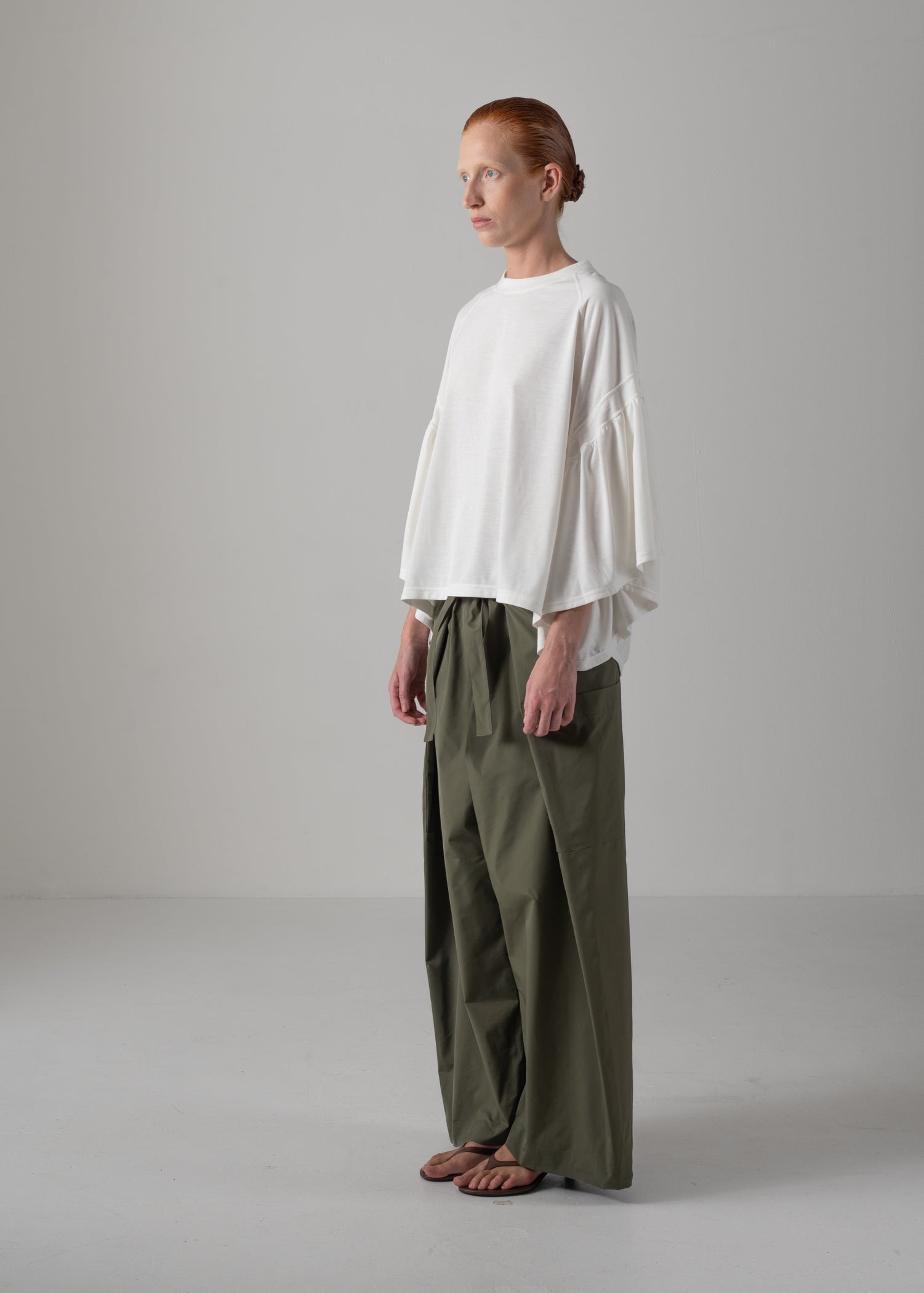 36 LAURA GATHERED SLV TOP / RECYCLED PE JERSEY - C14