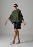 36 LAURA GATHERED SLV TOP / RECYCLED PE JERSEY - C14