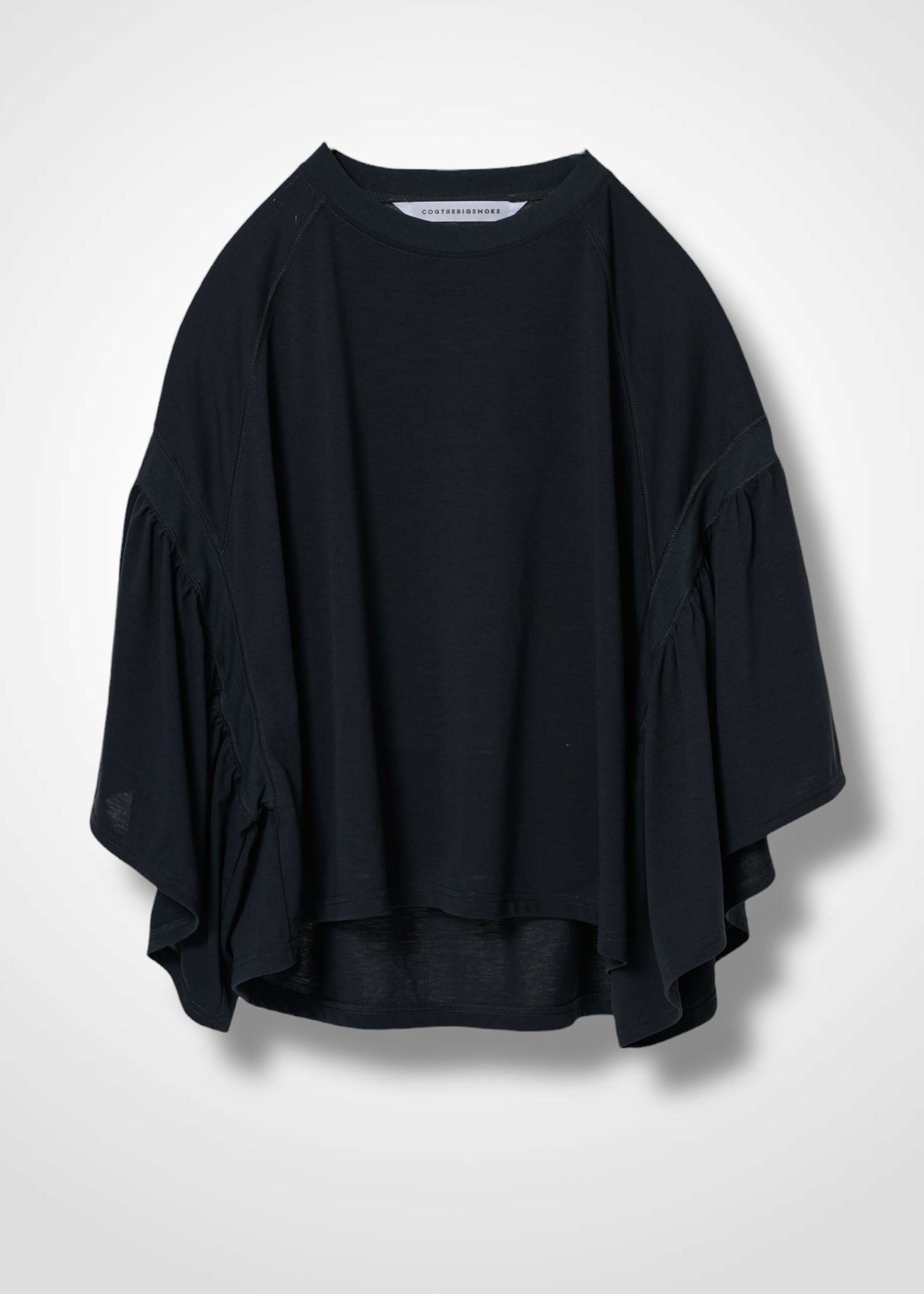 36 LAURA GATHERED SLV TOP / RECYCLED PE JERSEY - C14