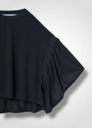 36 LAURA GATHERED SLV TOP / RECYCLED PE JERSEY - C14