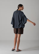 36 LAURA GATHERED SLV TOP / RECYCLED PE JERSEY - C14