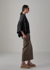 36 LAURA GATHERED SLV TOP / RECYCLED PE JERSEY - C14
