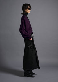 Midriff-length V-neck cardigan, royal purple, cogthebigsmoke, one size fits all, sustainable fashion, less is more, made in Japan, quiet luxury, minimalist