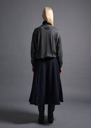 Midriff-length V-neck cardigan, dk grey, cogthebigsmoke, one size fits all, sustainable fashion, less is more, made in Japan, quiet luxury, minimalist