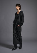 Midriff-length V-neck cardigan, black, cogthebigsmoke, one size fits all, sustainable fashion, less is more, made in Japan, quiet luxury, minimalist