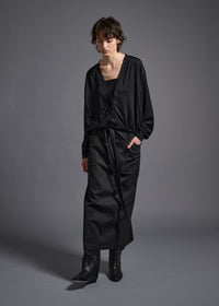 Midriff-length V-neck cardigan, black, cogthebigsmoke, one size fits all, sustainable fashion, less is more, made in Japan, quiet luxury, minimalist