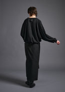 Midriff-length V-neck cardigan, black, cogthebigsmoke, one size fits all, sustainable fashion, less is more, made in Japan, quiet luxury, minimalist