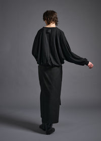 Midriff-length V-neck cardigan, black, cogthebigsmoke, one size fits all, sustainable fashion, less is more, made in Japan, quiet luxury, minimalist