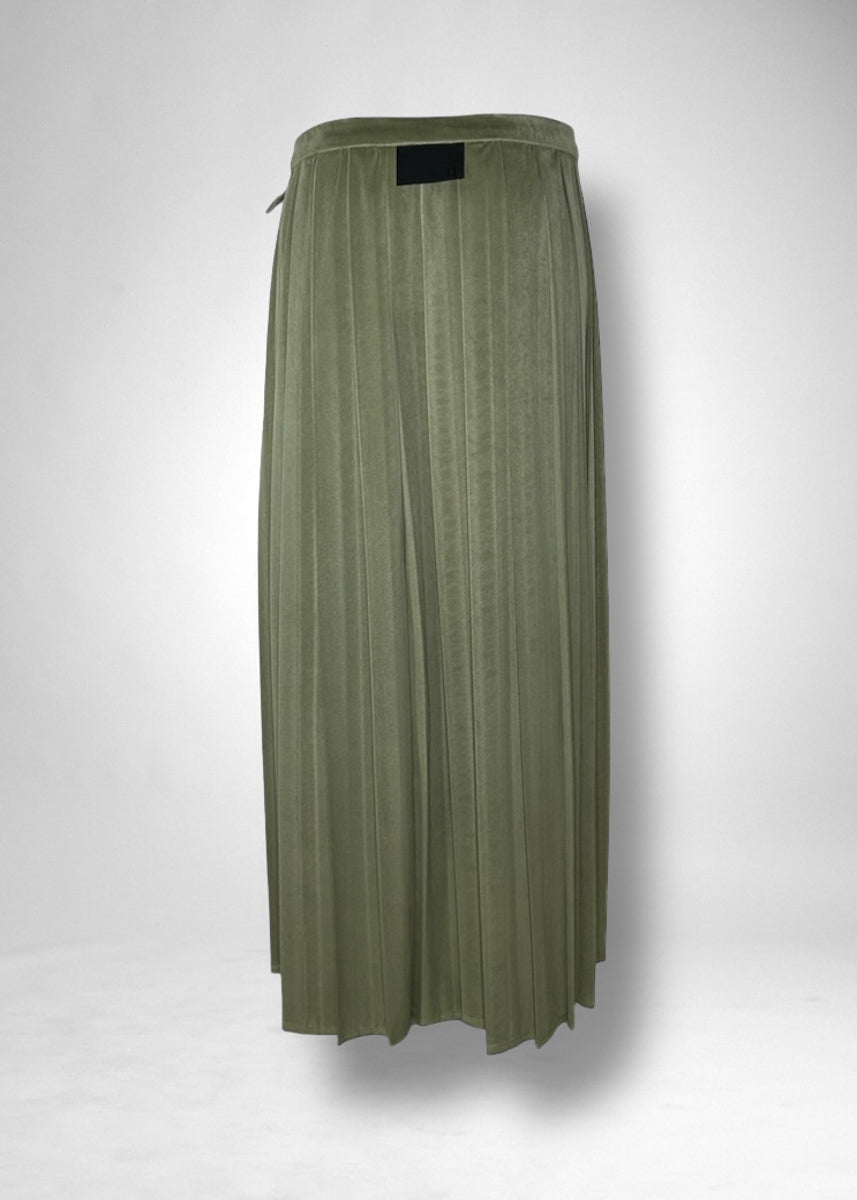 37 KAMILLE PLEATS WRAP SKIRT / MICRO VELOUR TWILL - C11