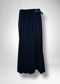 37 KAMILLE PLEATS WRAP SKIRT / MICRO VELOUR TWILL - C11