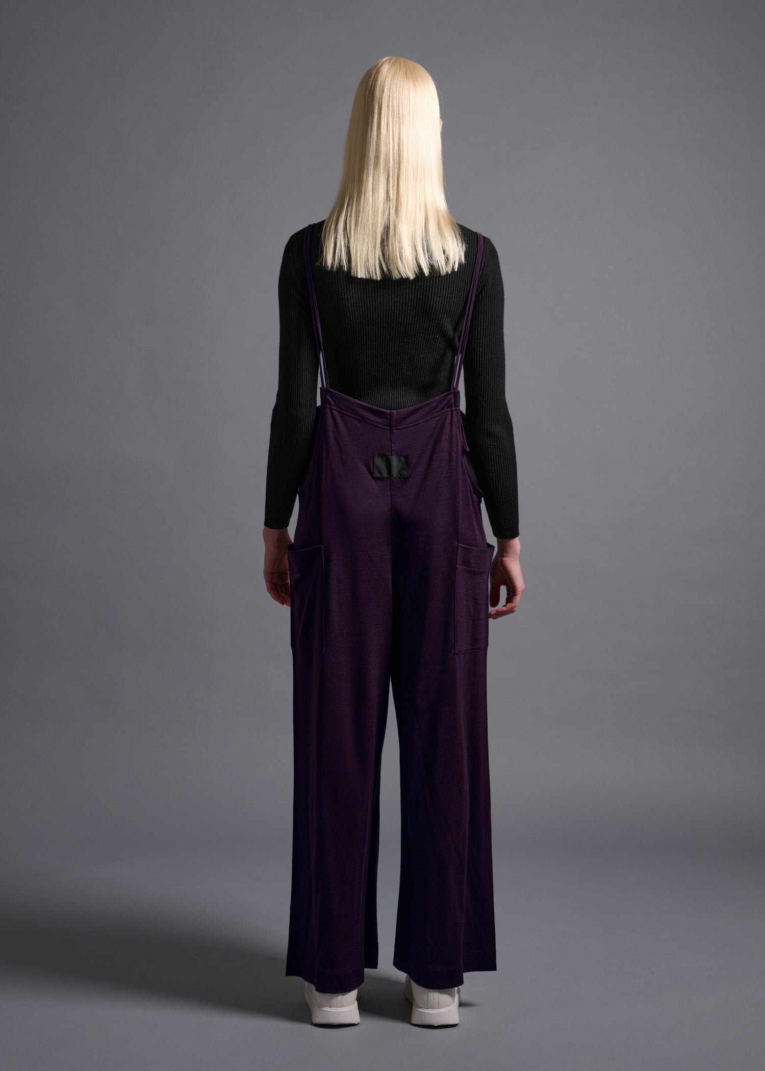Loose-bodied soft overalls, royal purple, cogthebigsmoke, one size fits all, sustainable fashion, less is more, made in Japan, quiet luxury, minimalist