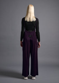 Loose-bodied soft overalls, royal purple, cogthebigsmoke, one size fits all, sustainable fashion, less is more, made in Japan, quiet luxury, minimalist