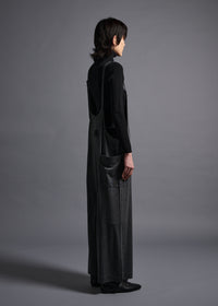 Loose-bodied soft overalls, dk grey, cogthebigsmoke, one size fits all, sustainable fashion, less is more, made in Japan, quiet luxury, minimalist