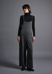 Loose-bodied soft overalls, dk grey, cogthebigsmoke, one size fits all, sustainable fashion, less is more, made in Japan, quiet luxury, minimalist