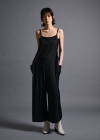 Loose-bodied soft overalls, black, cogthebigsmoke, one size fits all, sustainable fashion, less is more, made in Japan, quiet luxury, minimalist
