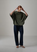 37 NARIAH TUCKED SLEEVE TOP / RECYCLED PE JERSEY - C14