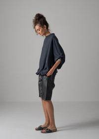 37 NARIAH TUCKED SLEEVE TOP / RECYCLED PE JERSEY - C14