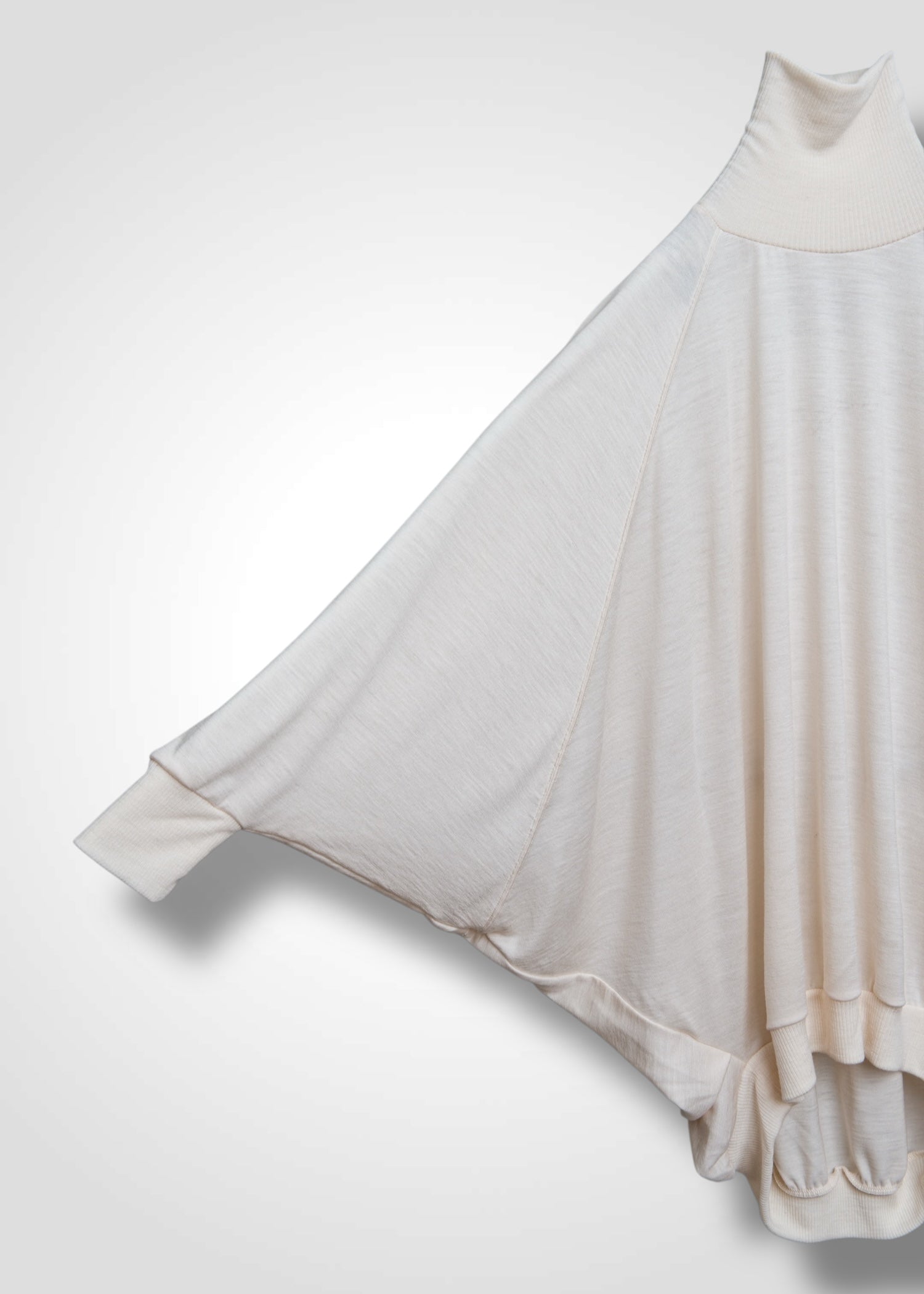 38 MATILDA POLLO NECK ABANICOS TOP / HIGH GAUGE PURE WOOL JERSEY - C13