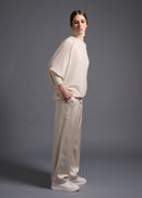 38 MATILDA POLLO NECK ABANICOS TOP / HIGH GAUGE PURE WOOL JERSEY - C13