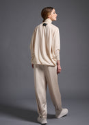 38 MATILDA POLLO NECK ABANICOS TOP / HIGH GAUGE PURE WOOL JERSEY - C13