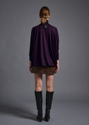 38 MATILDA POLLO NECK ABANICOS TOP / HIGH GAUGE PURE WOOL JERSEY - C13