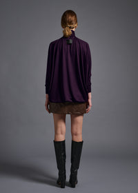 38 MATILDA POLLO NECK ABANICOS TOP / HIGH GAUGE PURE WOOL JERSEY - C13