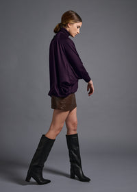 38 MATILDA POLLO NECK ABANICOS TOP / HIGH GAUGE PURE WOOL JERSEY - C13