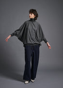 38 MATILDA POLLO NECK ABANICOS TOP / HIGH GAUGE PURE WOOL JERSEY - C13