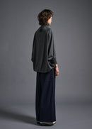 38 MATILDA POLLO NECK ABANICOS TOP / HIGH GAUGE PURE WOOL JERSEY - C13