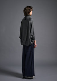 38 MATILDA POLLO NECK ABANICOS TOP / HIGH GAUGE PURE WOOL JERSEY - C13