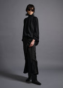 38 MATILDA POLLO NECK ABANICOS TOP / HIGH GAUGE PURE WOOL JERSEY - C13