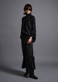 38 MATILDA POLLO NECK ABANICOS TOP / HIGH GAUGE PURE WOOL JERSEY - C13