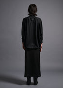 38 MATILDA POLLO NECK ABANICOS TOP / HIGH GAUGE PURE WOOL JERSEY - C13