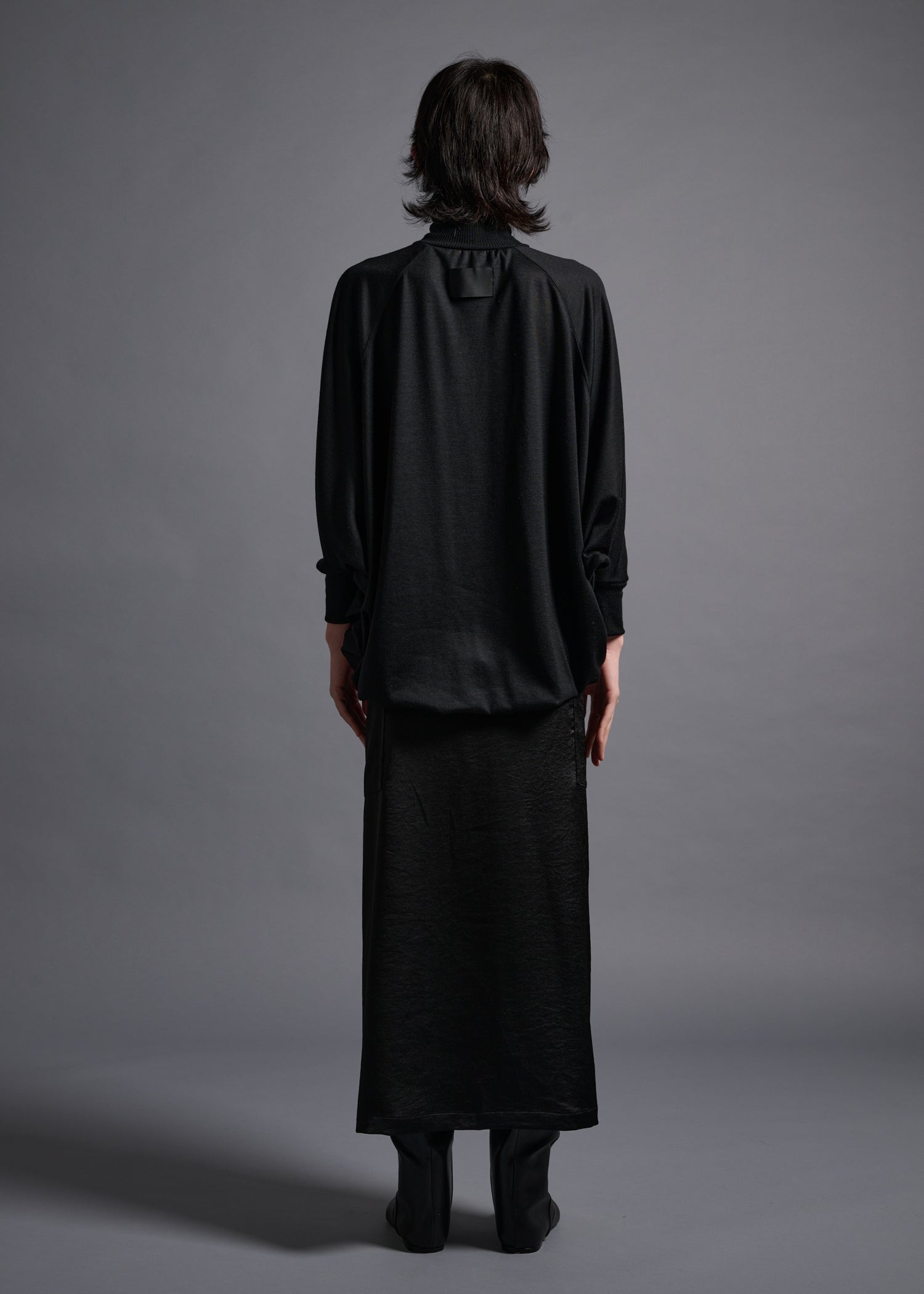 38 MATILDA POLLO NECK ABANICOS TOP / HIGH GAUGE PURE WOOL JERSEY - C13