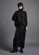 38 MATILDA POLLO NECK ABANICOS TOP / HIGH GAUGE PURE WOOL JERSEY - C13