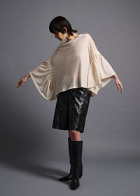 39 LAURA GATHERED SLV TOP / HIGH GAUGE PURE WOOL JERSEY - C13