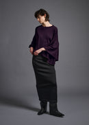 39 LAURA GATHERED SLV TOP / HIGH GAUGE PURE WOOL JERSEY - C13