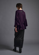 39 LAURA GATHERED SLV TOP / HIGH GAUGE PURE WOOL JERSEY - C13