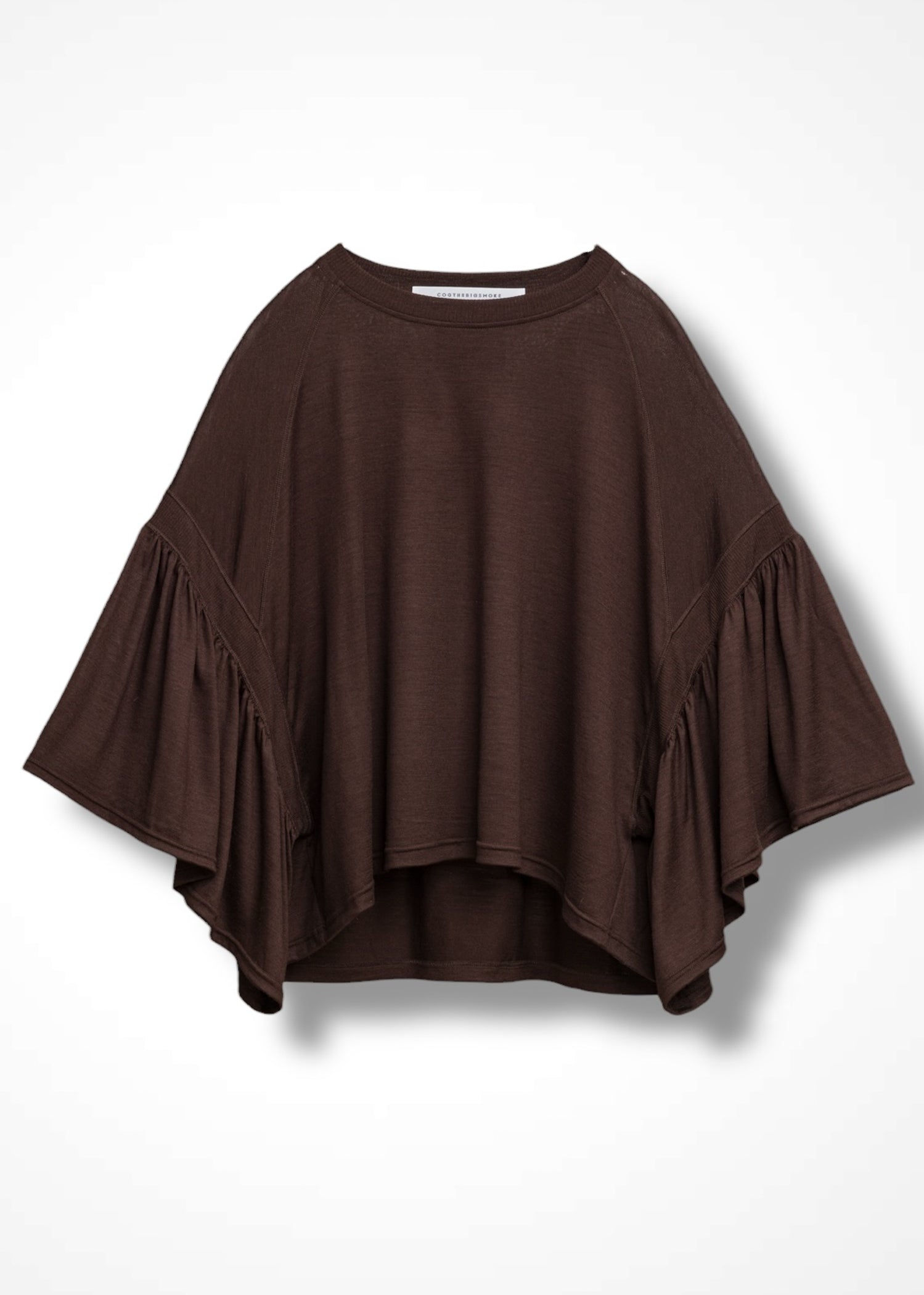 39 LAURA GATHERED SLV TOP / HIGH GAUGE PURE WOOL JERSEY - C13