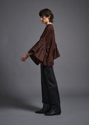 39 LAURA GATHERED SLV TOP / HIGH GAUGE PURE WOOL JERSEY - C13