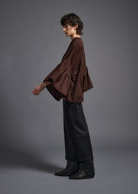 39 LAURA GATHERED SLV TOP / HIGH GAUGE PURE WOOL JERSEY - C13