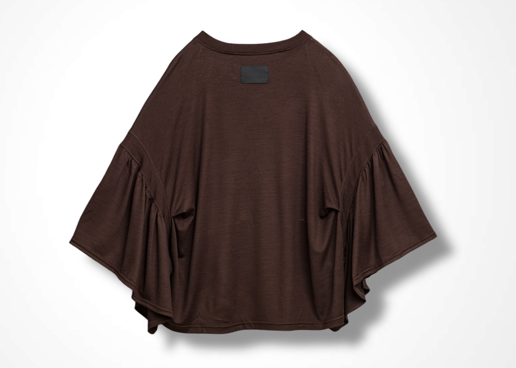 39 LAURA GATHERED SLV TOP / HIGH GAUGE PURE WOOL JERSEY - C13