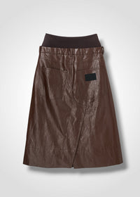 39 OAKLEY SKIRT / VINTAGE-LOOK ITALIAN VEGAN LEATHER - C15