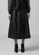 39 OAKLEY SKIRT / VINTAGE-LOOK ITALIAN VEGAN LEATHER - C15