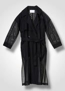 Double-breasted trench coat, black, cogthebigsmoke, made in Japan, one size fits all, sustainable fashion, capsule wardrobe essentials, quiet luxury, minimalist outfi