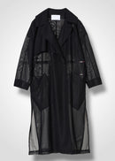 Double-breasted trench coat, black, cogthebigsmoke, made in Japan, one size fits all, sustainable fashion, capsule wardrobe essentials, quiet luxury, minimalist outfi