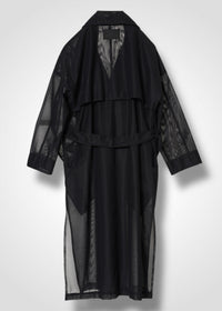 Double-breasted trench coat, black, cogthebigsmoke, made in Japan, one size fits all, sustainable fashion, capsule wardrobe essentials, quiet luxury, minimalist outfi