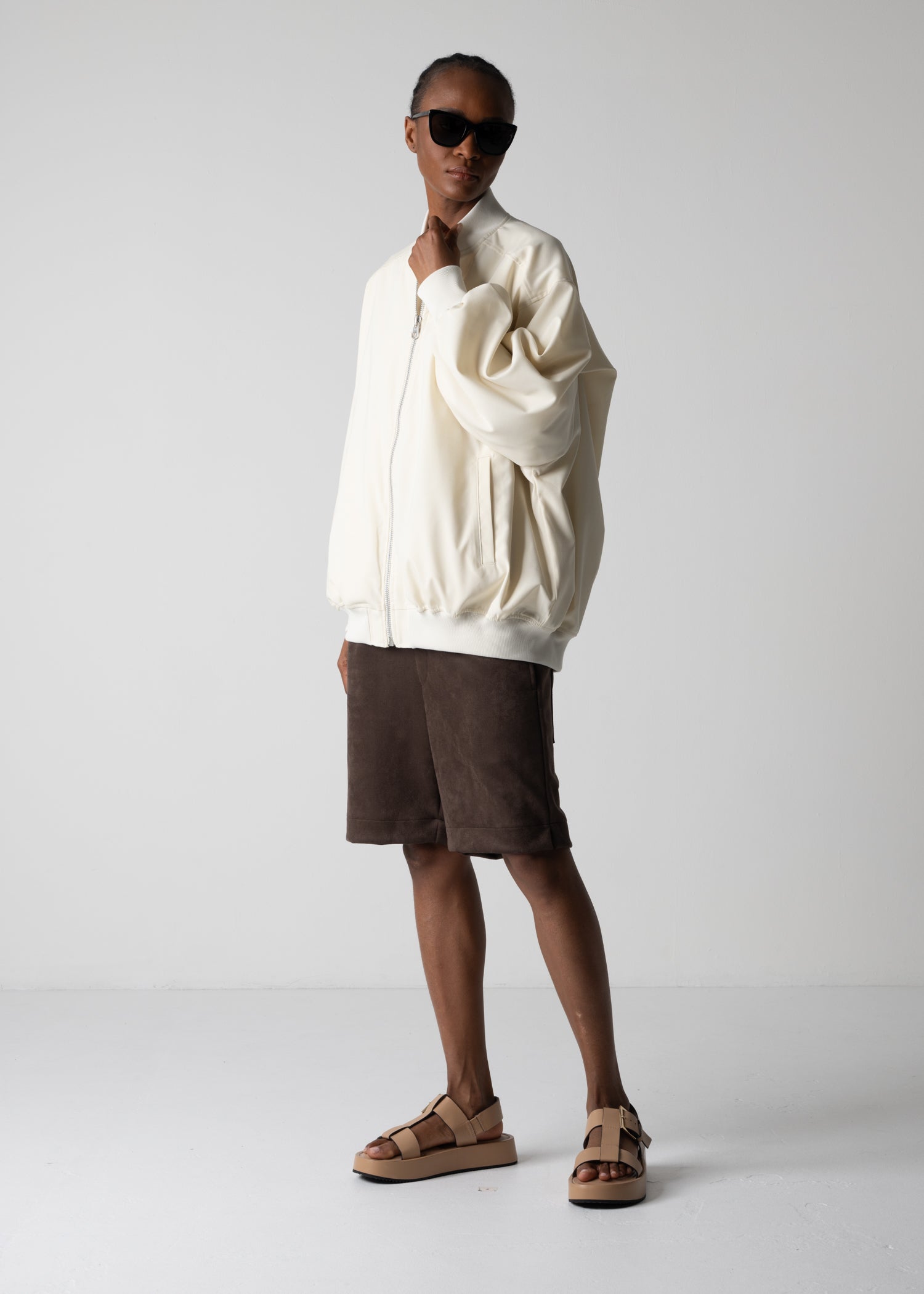 03 LESLIE OVERSIZED BLOUSON / RECYCLE TW TROPICAL - C12