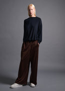 narrow sleeve crew neck top, navy, cogthebigsmoke, one size fits all, sustainable fashion, less is more, made in Japan, quiet luxury, minimalist