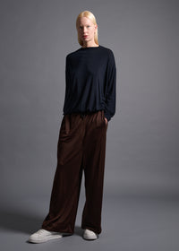 narrow sleeve crew neck top, navy, cogthebigsmoke, one size fits all, sustainable fashion, less is more, made in Japan, quiet luxury, minimalist